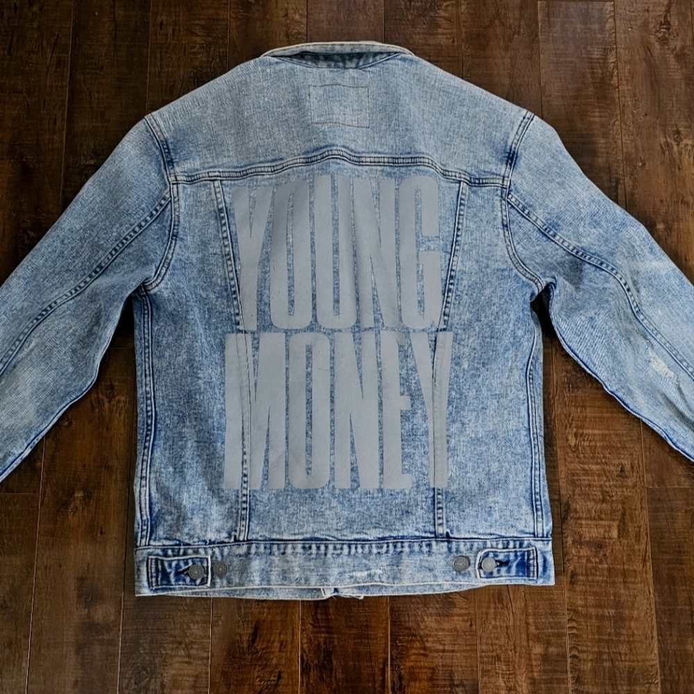 Young Money x American Eagle 2017 Colab Denim Trucker Jacket REFECTIVE Men's M